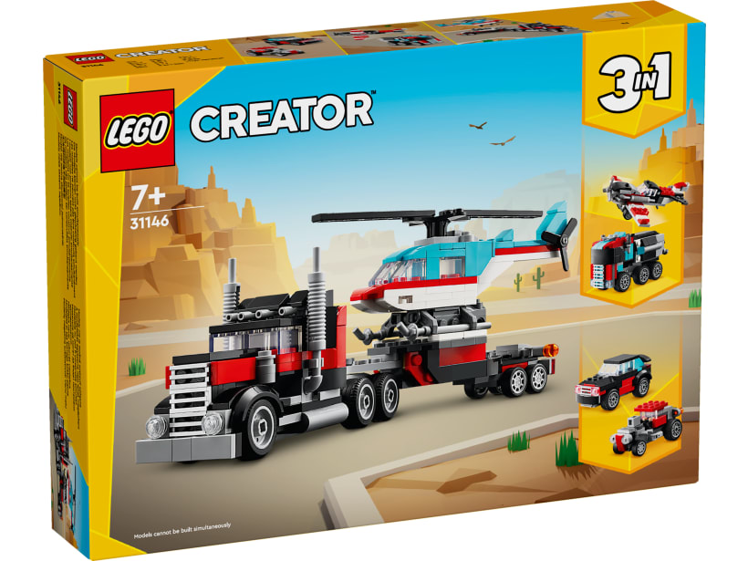 Image of LEGO Set 31146 Le camion remorque avec hélicoptère