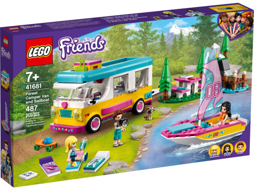 Image of LEGO Set 41681 Forest Camper Van and Sailboat