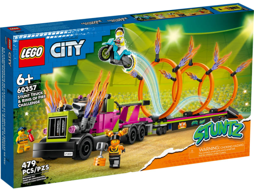 Image of LEGO Set 60357 Stunt Truck & Ring of Fire Challenge
