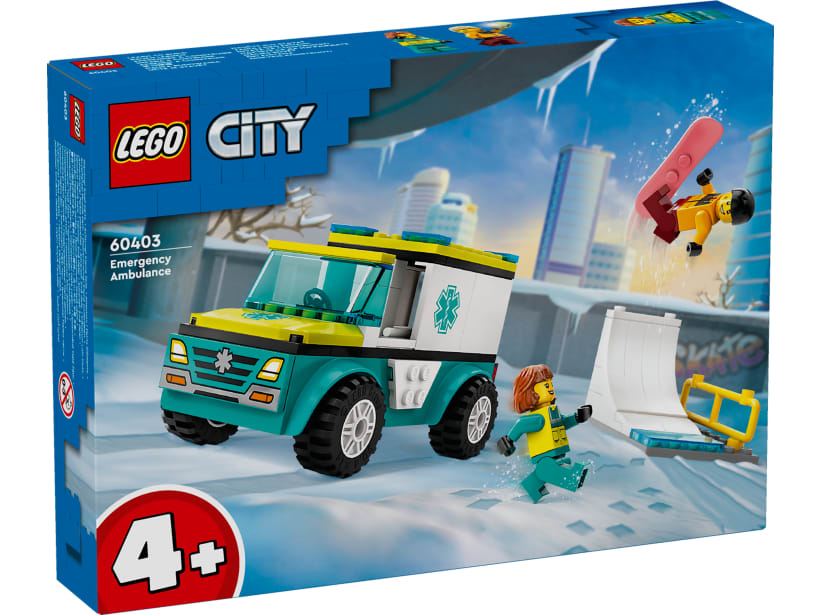 Image of LEGO Set 60403 Emergency Ambulance and Snowboarder