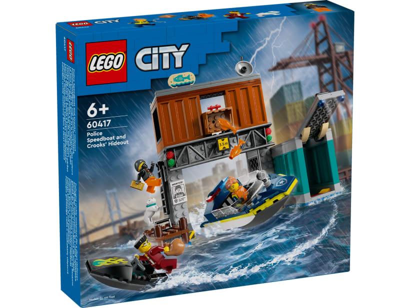Image of LEGO Set 60417 Le hors-bord de la police et la cachette des voleurs