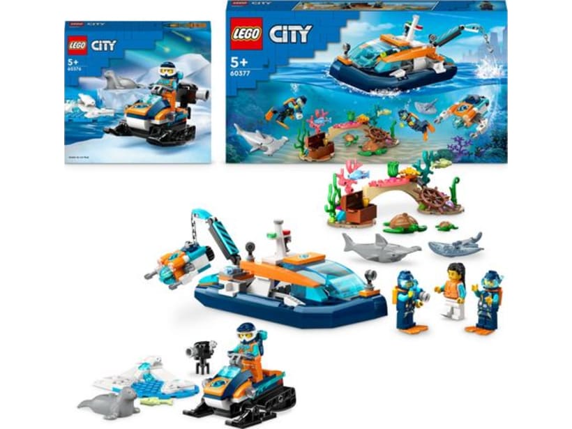 Image of LEGO Set 66768 Ocean Explorer Boat and Arctic Snowmobile (Multi-pack)