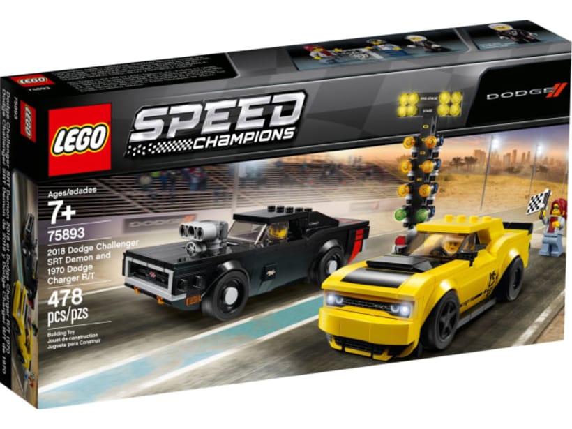 Image of LEGO Set 75893 2018 Dodge Challenger SRT Demon and 1970 Dodge Charger R/T